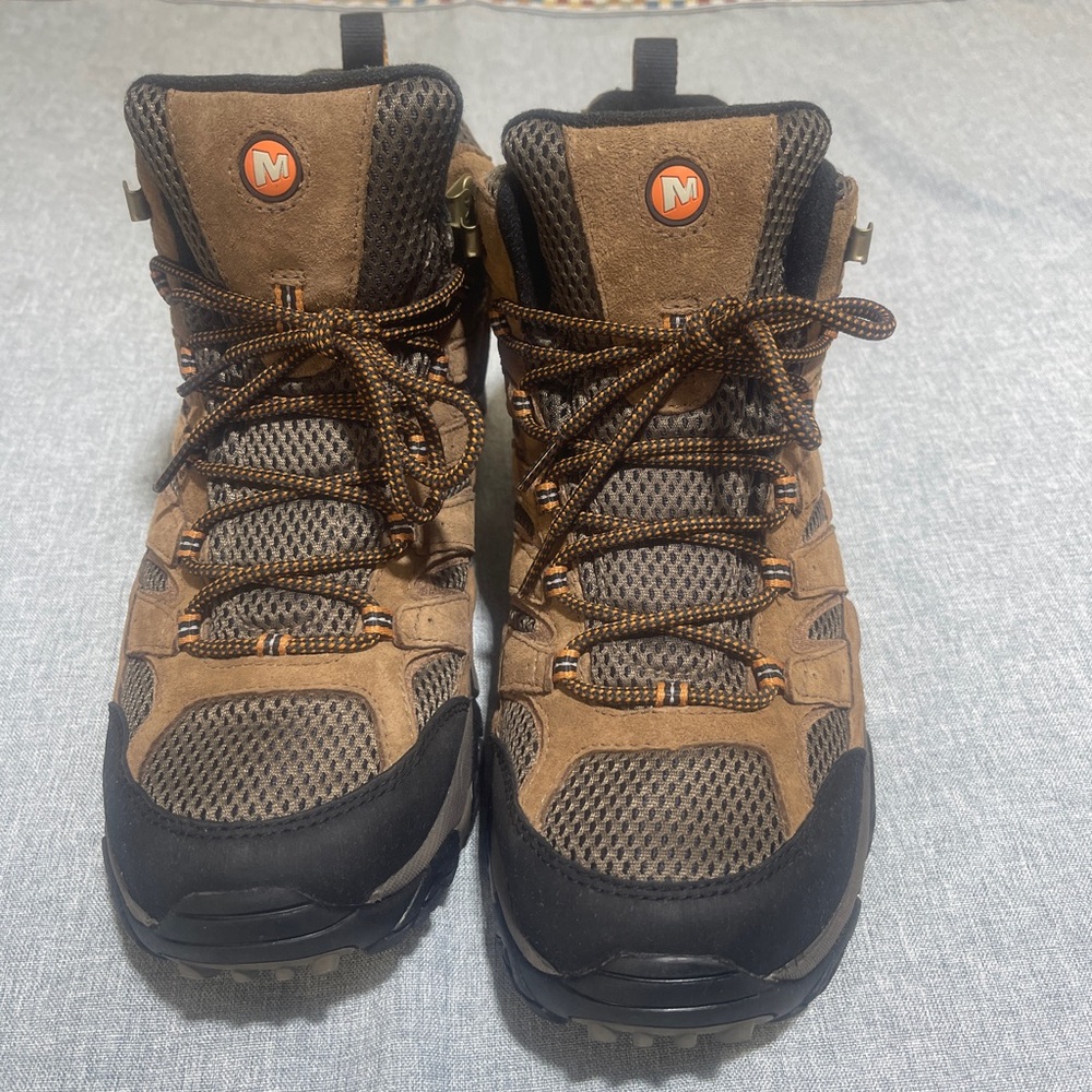 Merrell Moab 2 Mid Waterproof Hiking Boots Mens USA Sz 11  Earth Brown